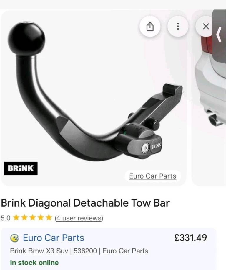 image for Brink detachable towbar with bag and towball cap 
