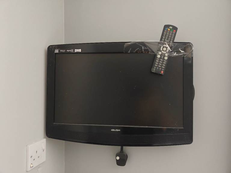 Bush Black HD Ready TV with Wall Mount and DVD player