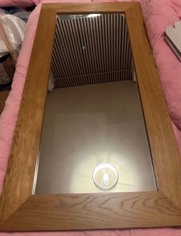 Solid oak mirror
