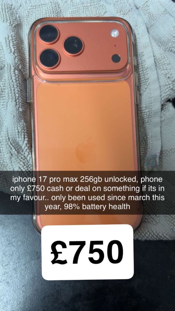 Apple iPhone 17 Pro Max 256GB Unlocked – As Good As New