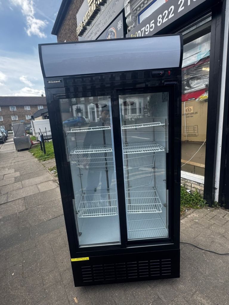 Commercial upright double door display fridge cafe shop supermarket 