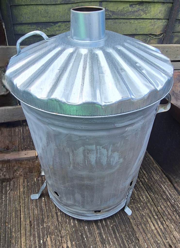galvanized metal garden incinerator