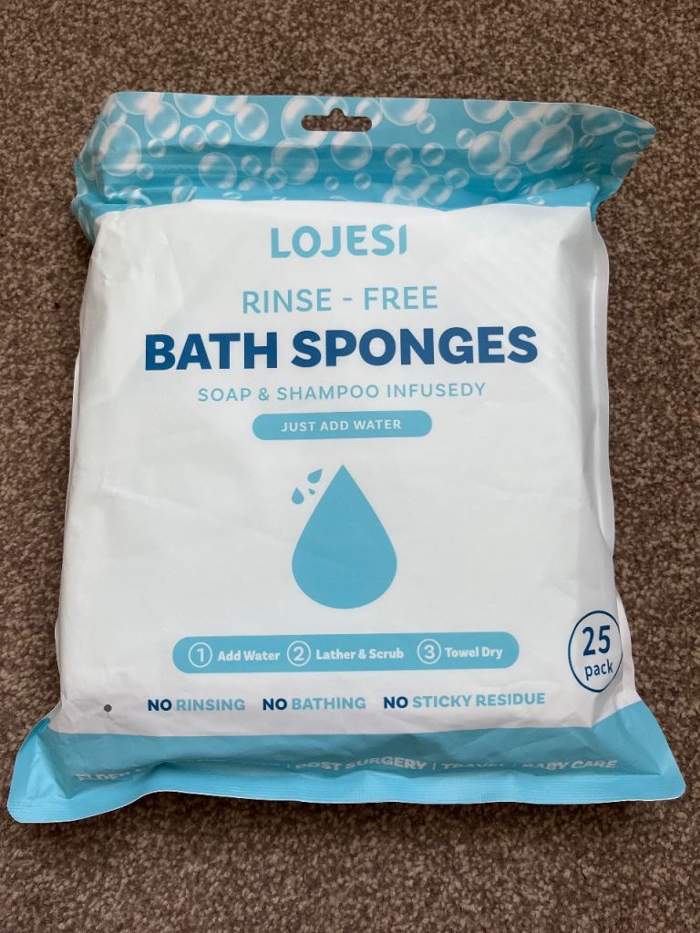 LOJESI Rinse-Free Bath Sponges - 25 Pack, New
