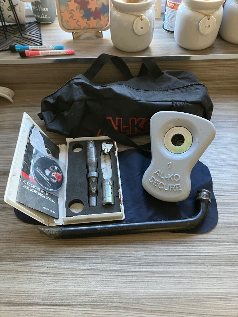 Al-Ko / Alko Secure No. 1 - Complete Caravan Wheel Lock Set - Custom Paint Job