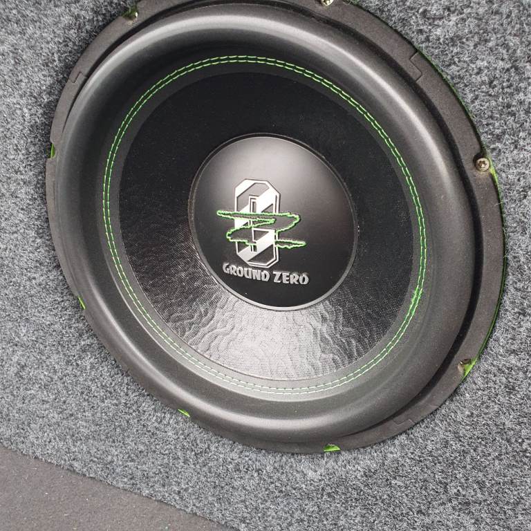 Ground Zero Subwoofer, Amplifier and Custom Made Box