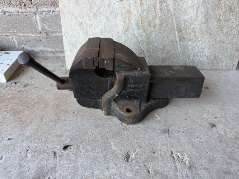 1960s Vintage Bench Vice Made in England Heavy Duty Cast Iron