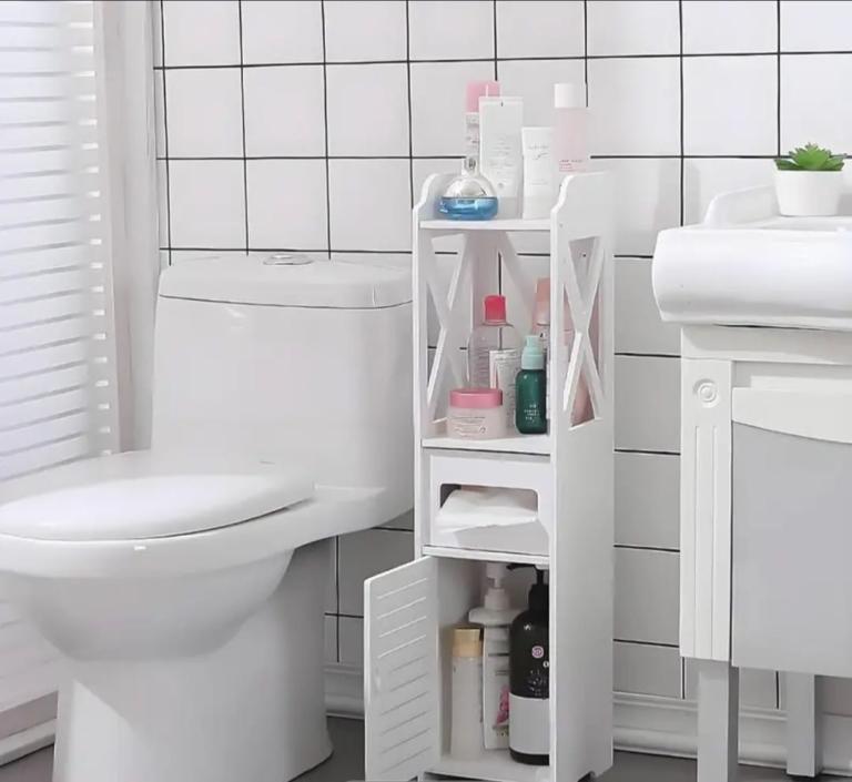 BRAND NEW Slim Bathroom Storage Cabinet – Toilet Side Organizer with Shelves