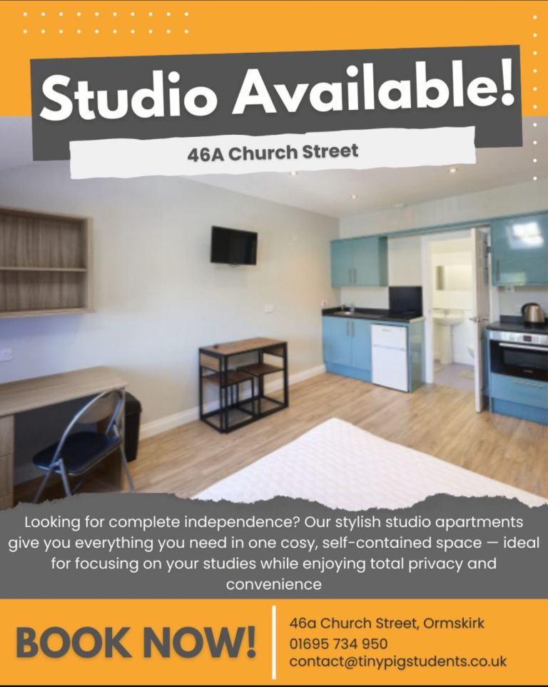 LARGE STUDIO ormskirk Edgehill discount! Church street
