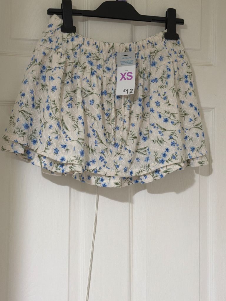 Summer floral layered skirt with built in shorts