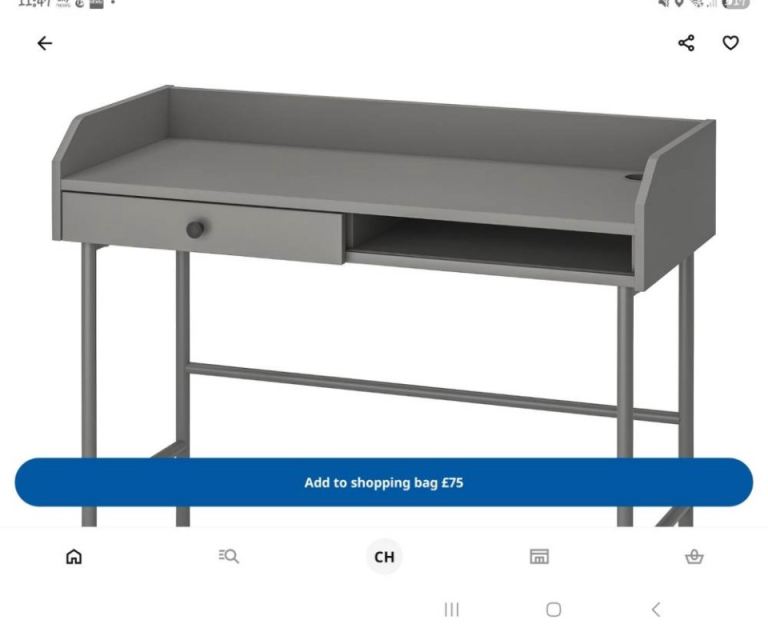 IKEA Hauga desk with chair and desk lamp 