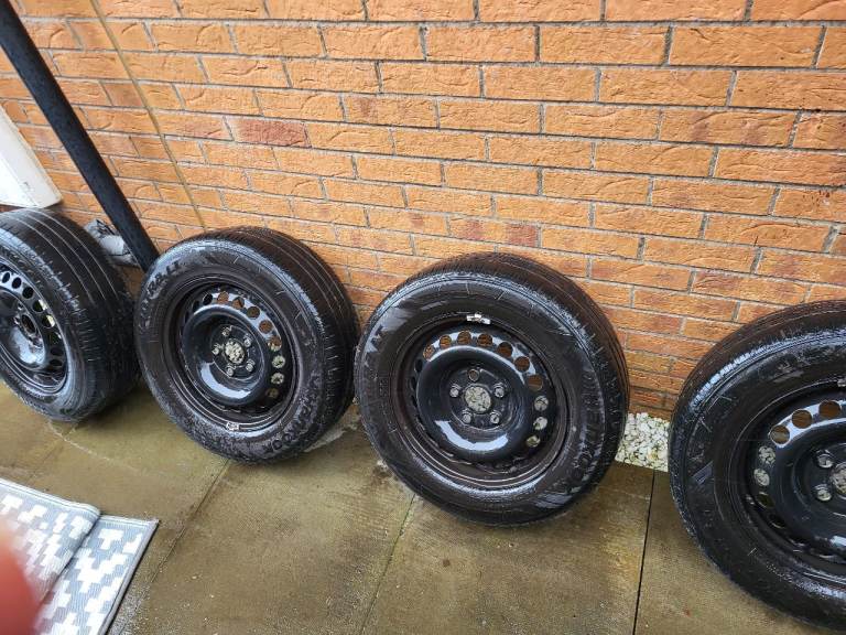 VW TRANSPORTER VAN STEEL WHEEL AND TYRES 205/65/16C 
