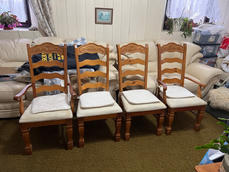 image for 4 dining chairs 2 of them are carvers Gunnislake PL18 9NA CAN DELIVER
