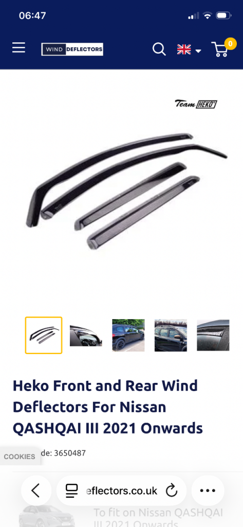 Nissan Qashqai 2021> Wind Deflectors. 