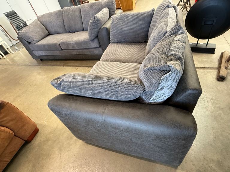 3+2 Grey suede effect DFS Sofa + local delivery 