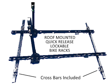 Roof rail mounted bike (x2) rack