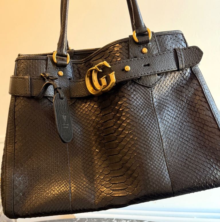 GUCCI Authentic Python Leather Handbag
