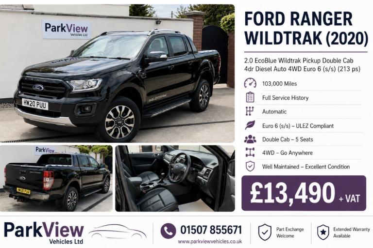FORD RANGER 2.0 EcoBlue Wildtrak Black Auto Diesel 2020