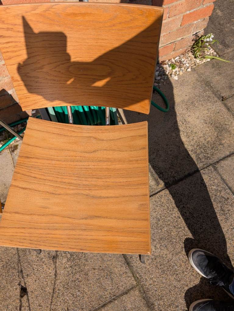 4 oak veneer Danish dining chairs 