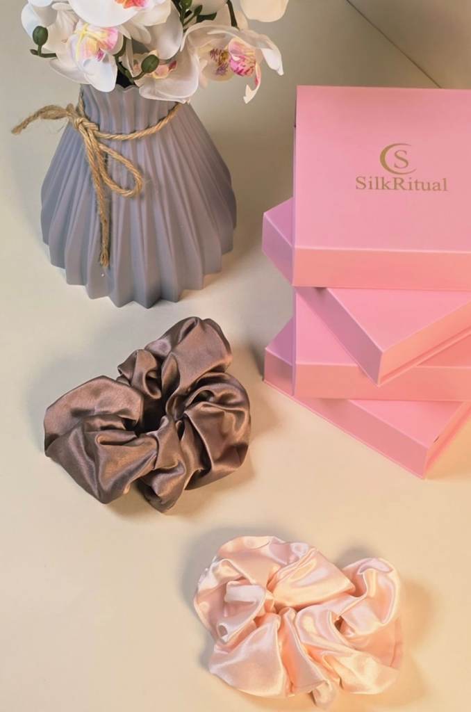 Silk Scrunchies 100 percent Silk Gift Box Set SilkRitual