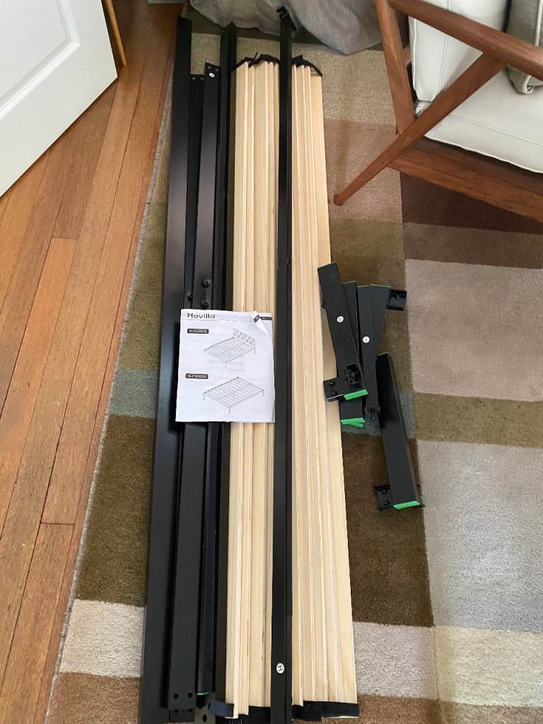 FREE - Metal Bed Frame with Wooden Slats - King Size.  As good as new