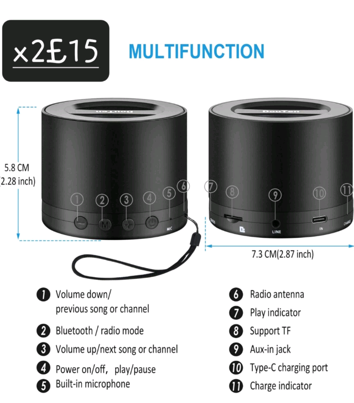 X2 duoten Bluetooth speakers water resistant brand new very good quali