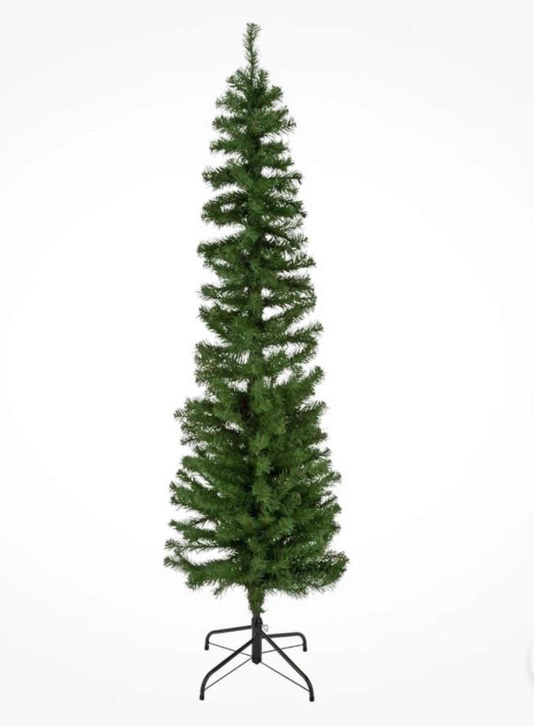 Slimline Home 6ft Pencil Christmas Tree Green 297 Tips Compact Xmas Tree & Box VGC