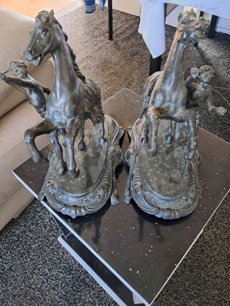 Vintage brass horse sculptures 