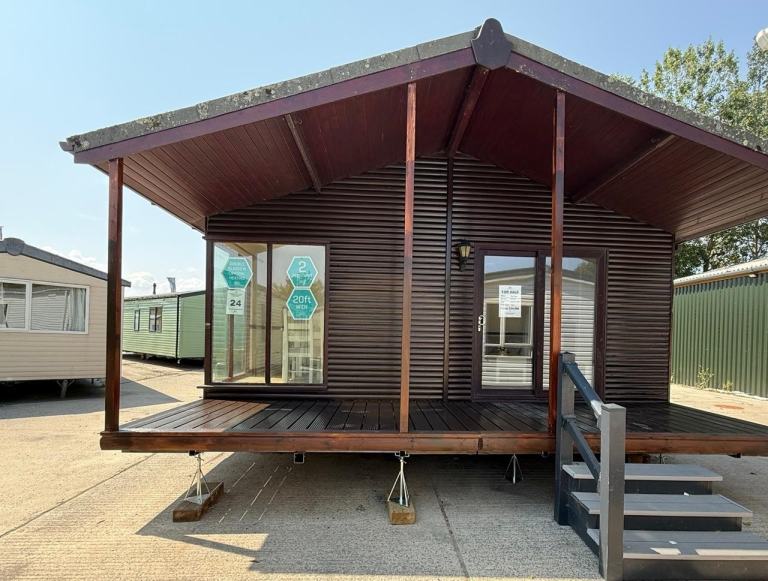 2 Bed Twin Lodge with Built-Veranda - DG, CH, Bath - Offsite / Own Land / Farms