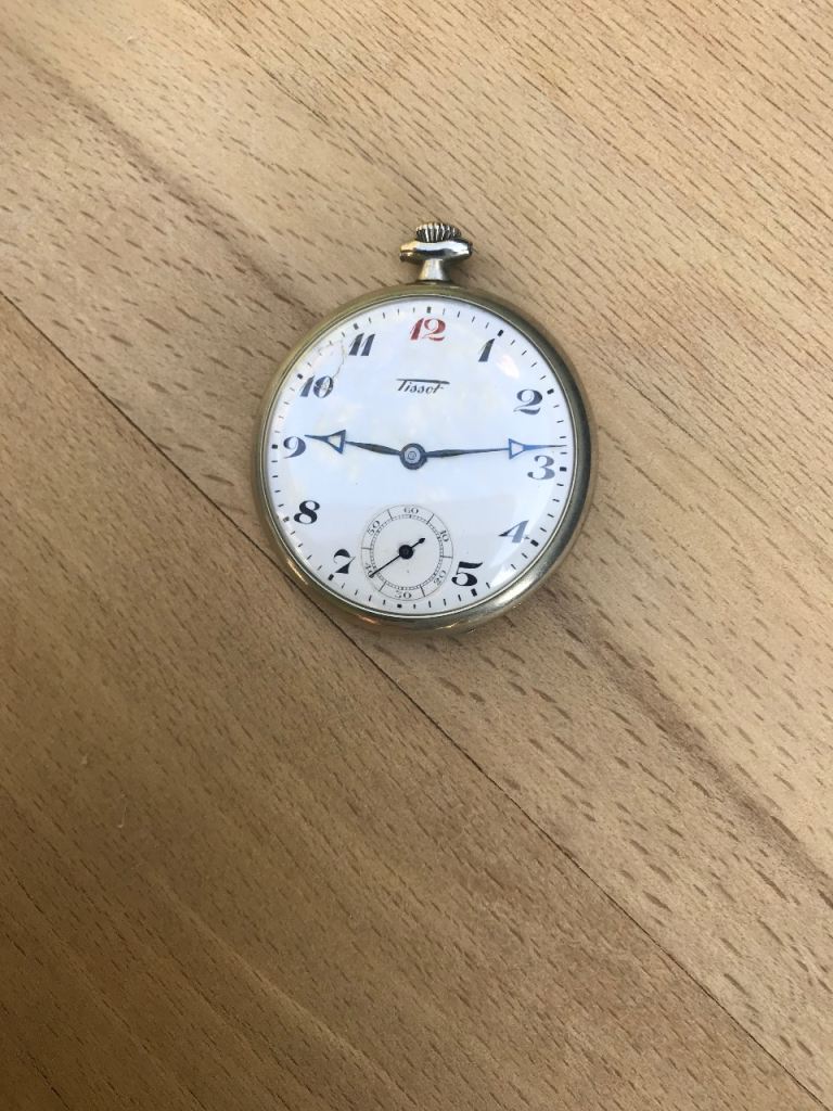 Tissot Silver Pocket Watch - Good Condition