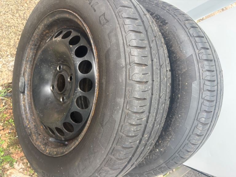 Set of 2 Wheels & Tires - 185/65 R15 H (Steel Rims) for £30 each or £55 both