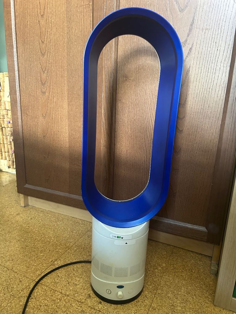 Blue bladeless electric cooling tower fan home 