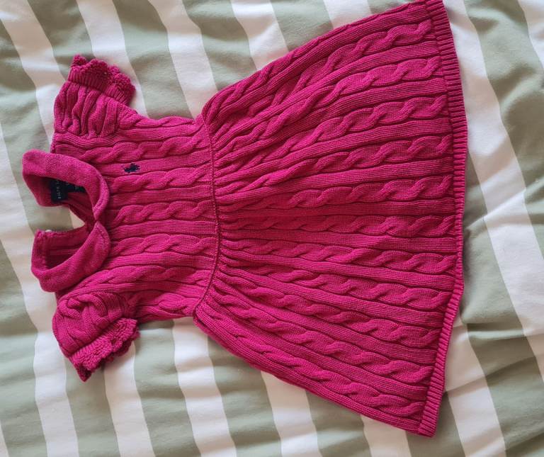 Girls Ralph Lauren Cable Knit Dress 12 months
