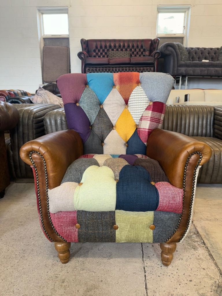 Vintage sofa company chesterfield harlequin multicoloured chair