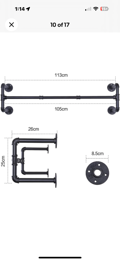 2 wall mounted clothes rail 