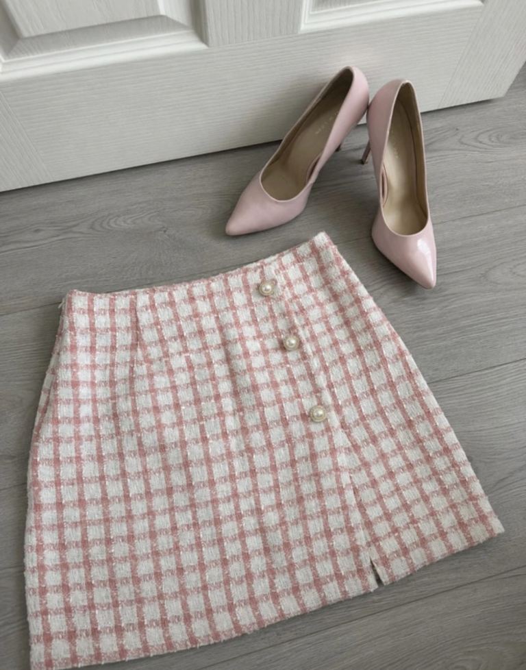 New Look Pink Skirt and Heels – Good Condition, Size 5