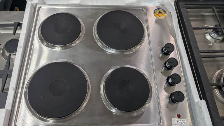 INALTO INSP60 S/S 60CM HOTPLATE ELECTRIC HOB-4 ZONE-SIDE CONTROLS-WOW-NEW BOXED