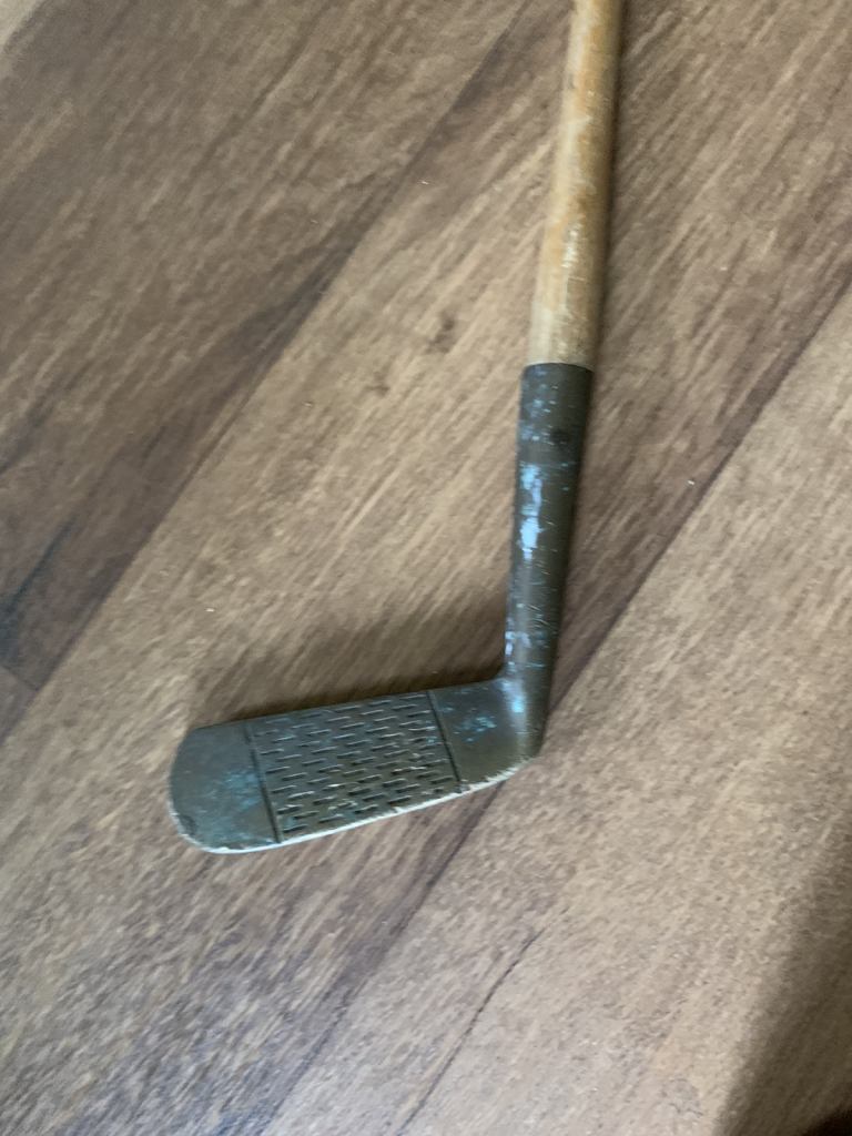 Hickory shaft brass putter