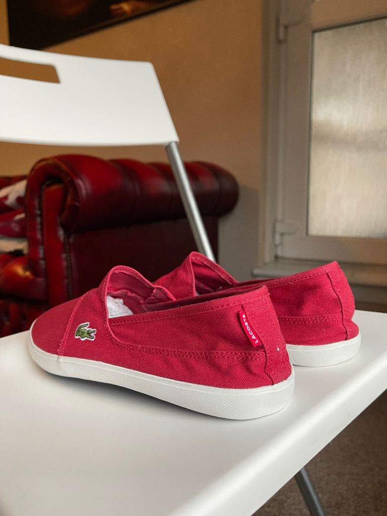 Lacoste Marice Leisure Smart Canvas Mens Summer Sneakers in Red Size 10 UK