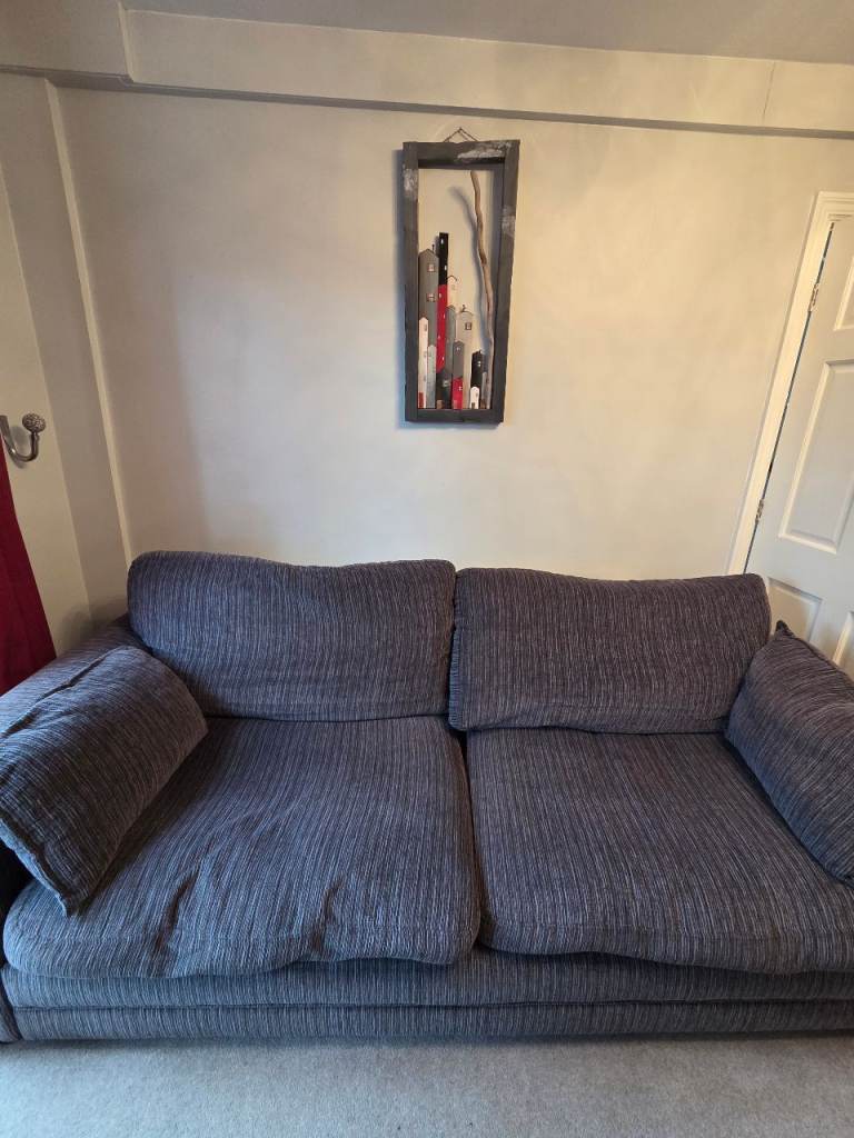 DFS Sofa set - 4 seater, storage footstool and large armchair 