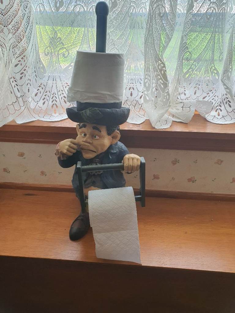 Novelty Toilet Roll Holder – Man with Top Hat, Good Condition