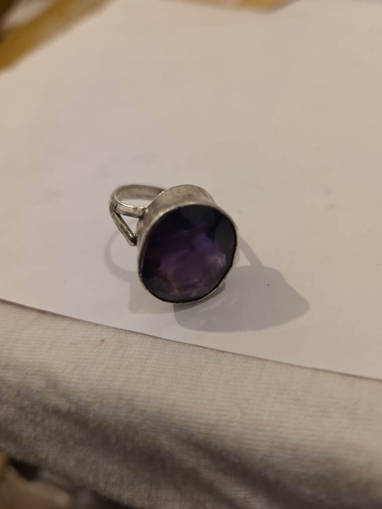 Pure natural Amethyst (Neelum) Silver ring 