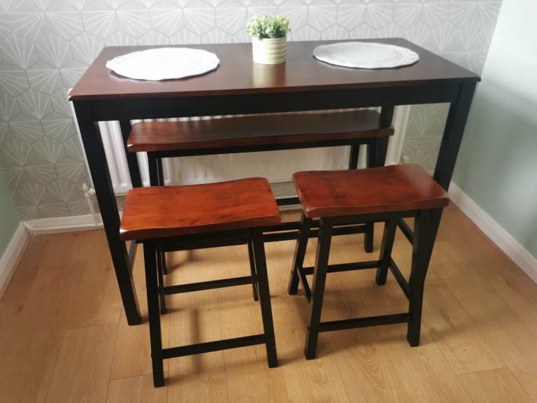 Dining table and chairs/bench