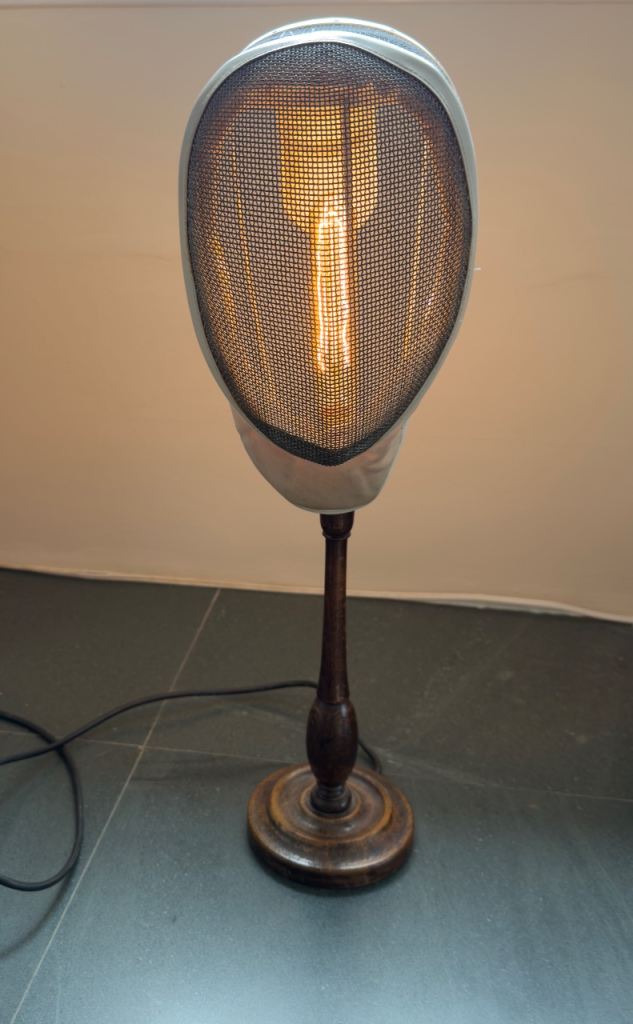 “Paul” Fencing Helmet mask lamp with filament bulb and removable