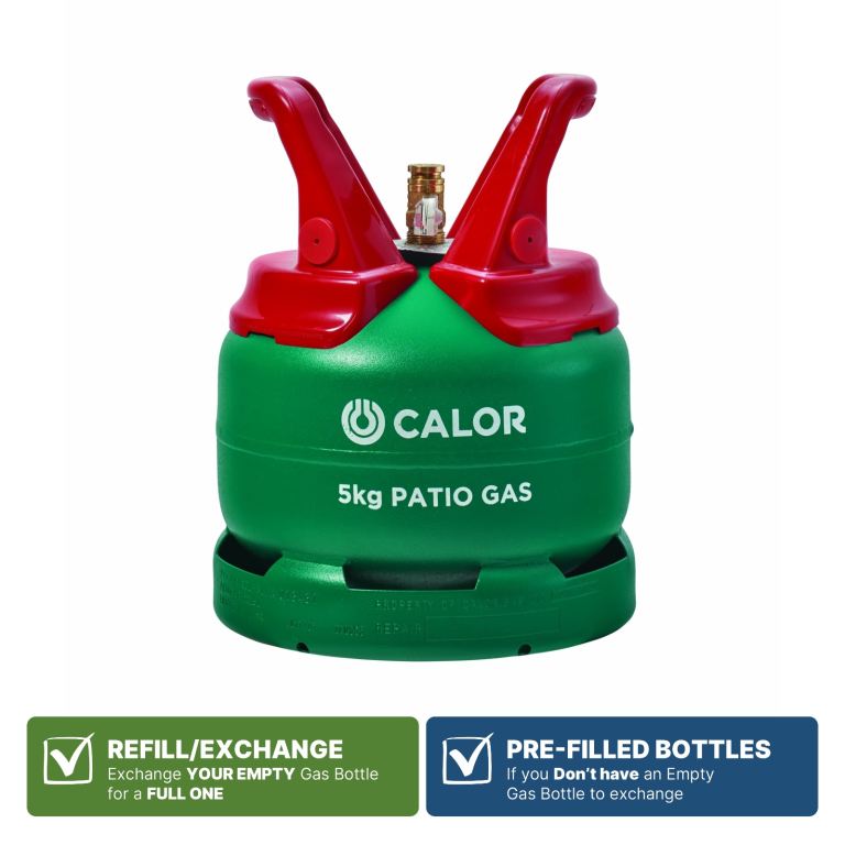 Calor gas (FULL) 5kg Patio Gas Bottle for use with BBQ/Patio Heater/Pizza Oven etc