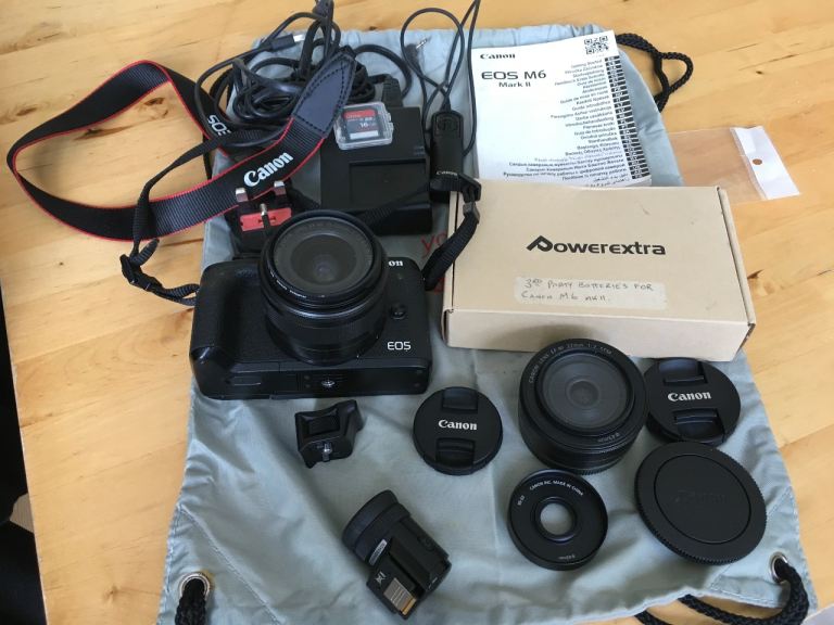 Canon Black camera EOS M6 Mark11 mirrorless featuring apps sensor + Accessories 