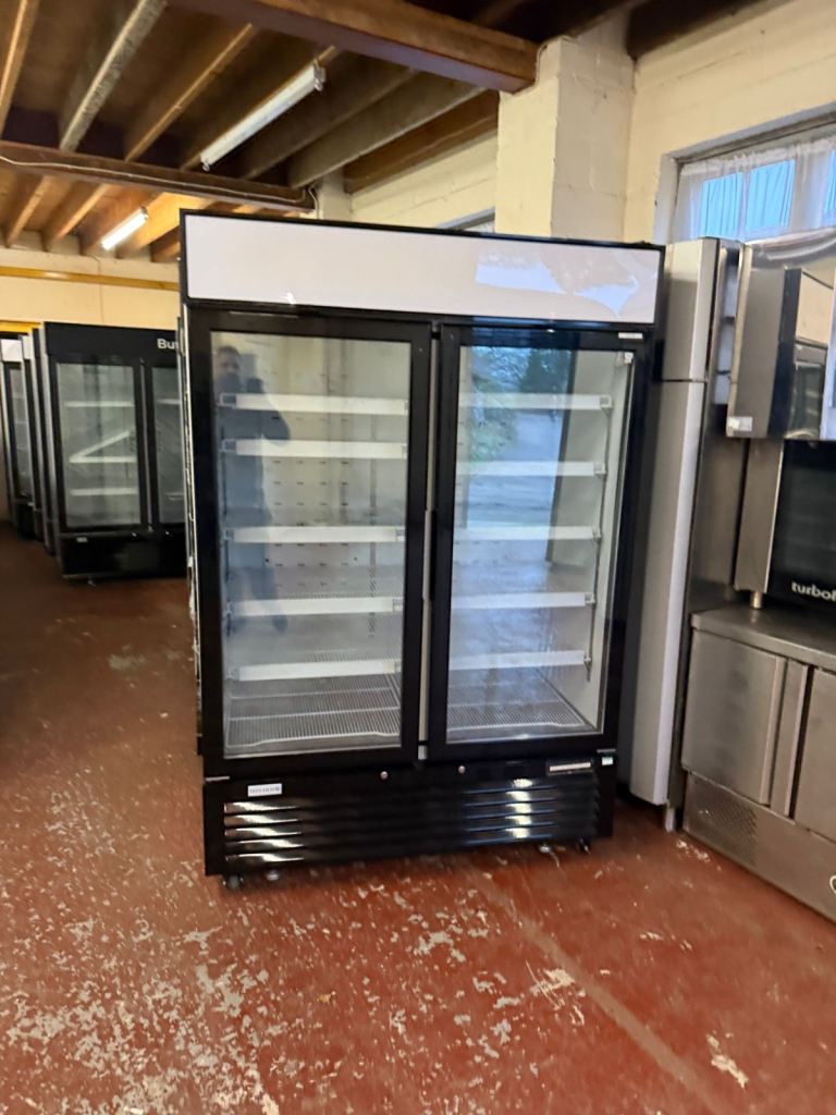 Commercial upright double door freezer cafe shop restaurant takeaway 