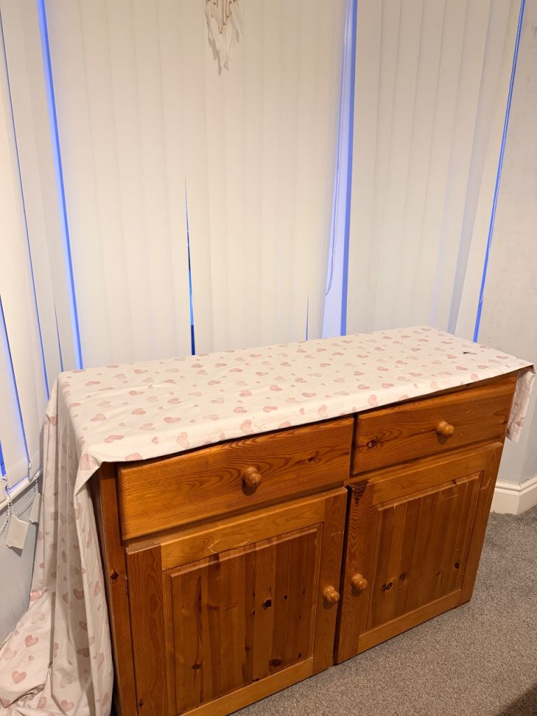 Solid Pine Sideboard with Drawers and Cupboards