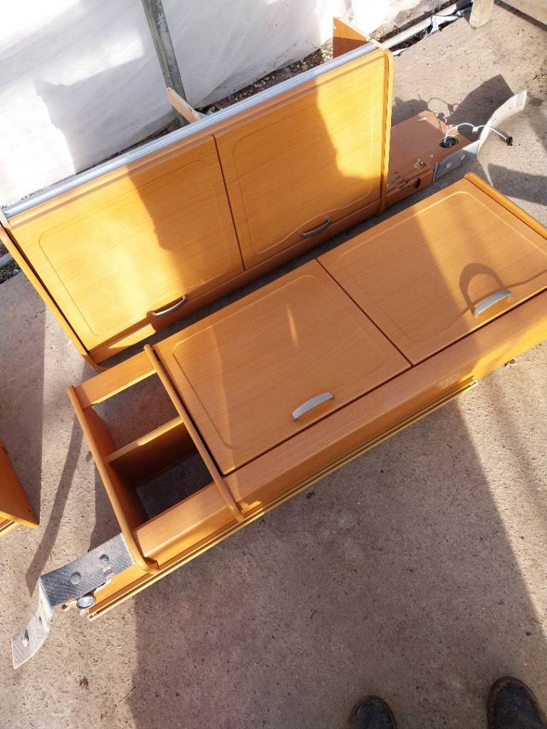 Pair of caravan top cupboard units