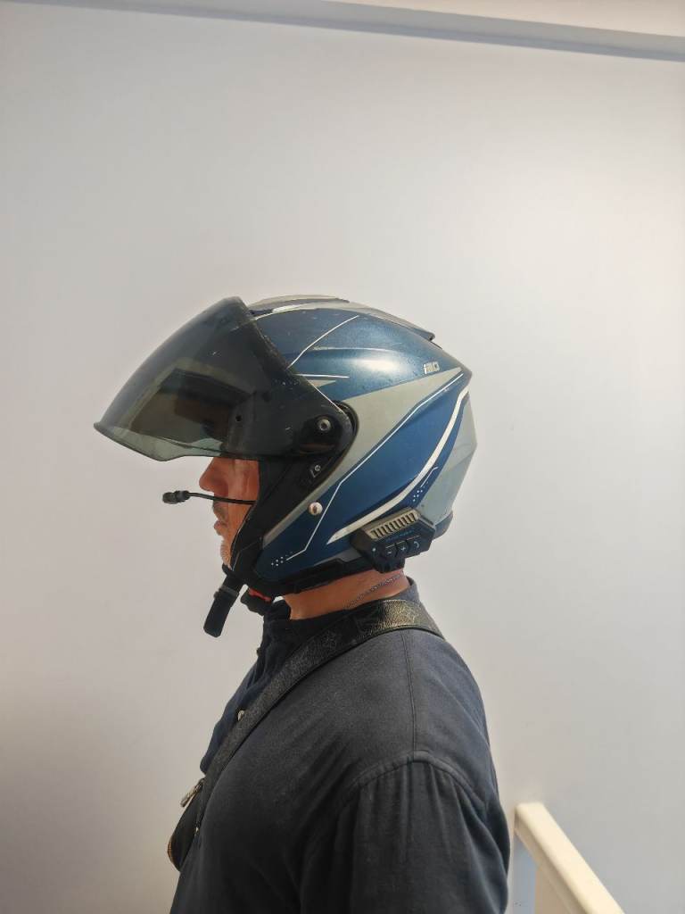 HJC i30 Open Face Motorcycle Helmet (Size XL) + Bluetooth Intercom