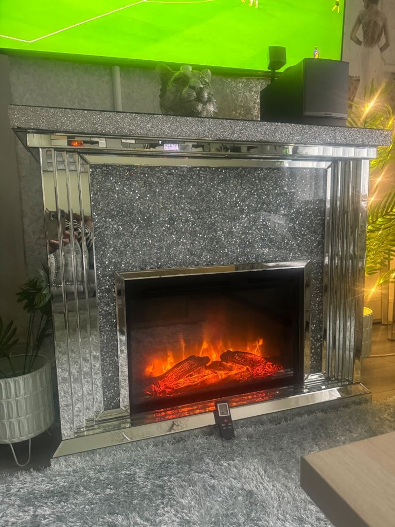 crushed diamond fireplace With remote control 